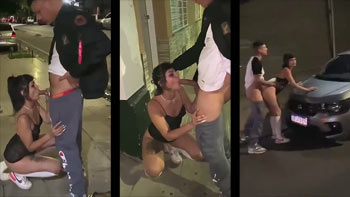 Boquete na rua transando em público